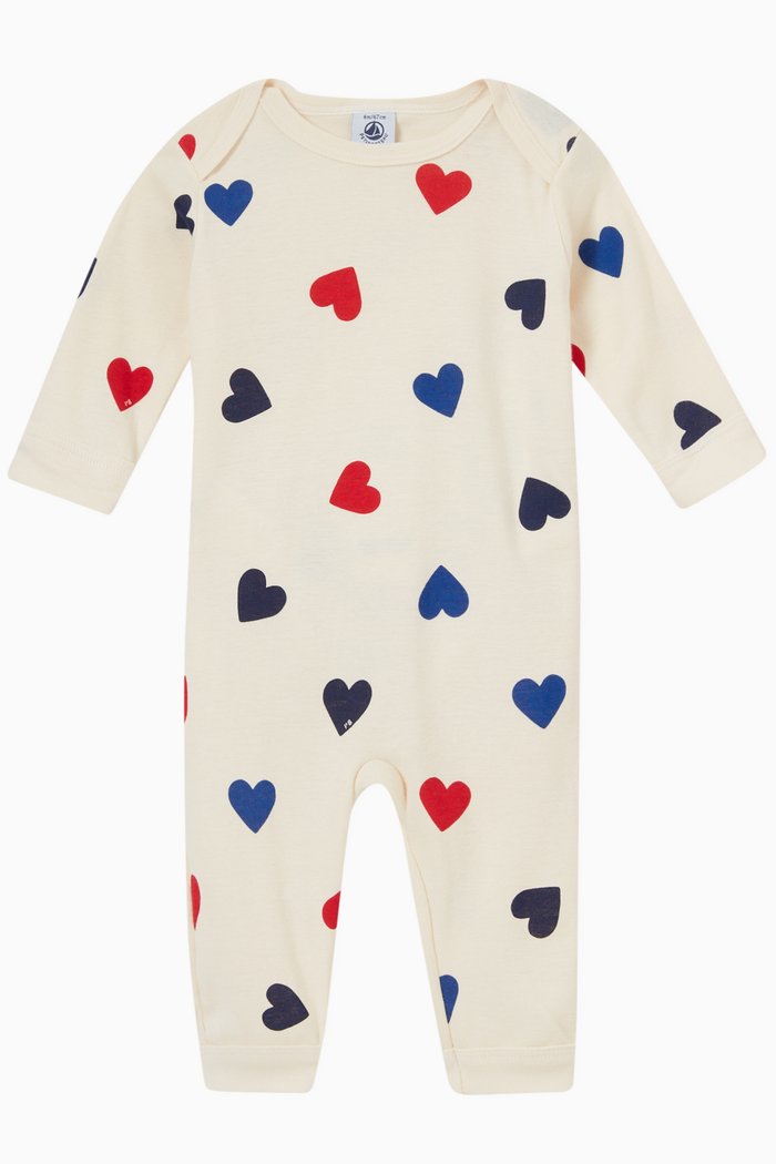 

Heart Print Romper in Cotton, Multicolour