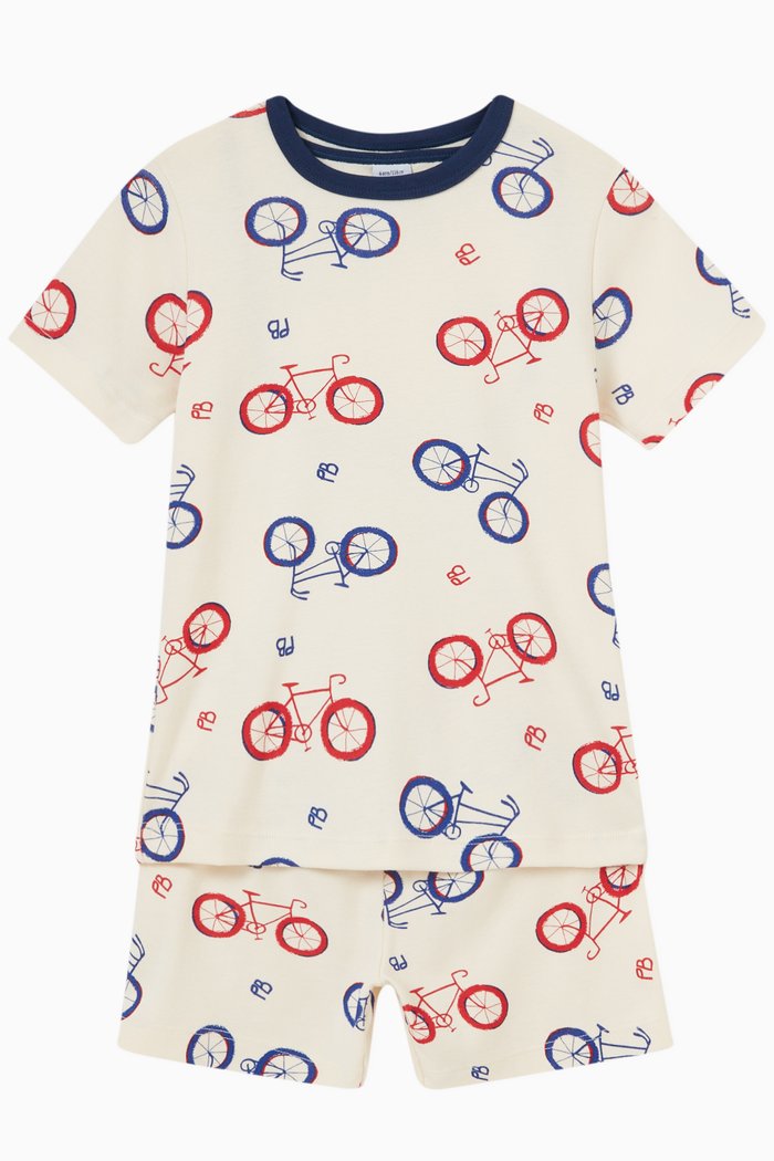 Bike Pyjama Set in Organic Cotton, Multicolour