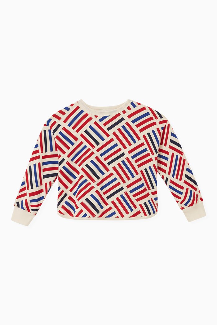 

Striped Sweatshirt in Cotton, Multicolour