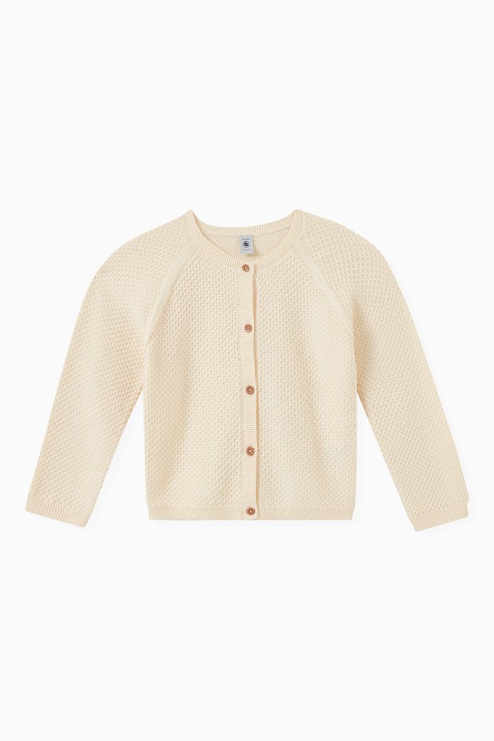 

Plain Cardigan in Cotton, Neutral
