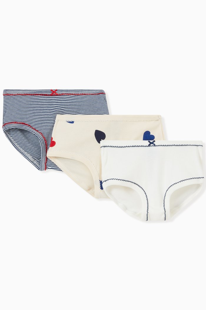 

Briefs in Cotton, Set of 3, Multicolour