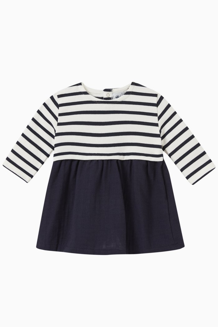 

Striped Dress in Cotton, Blue