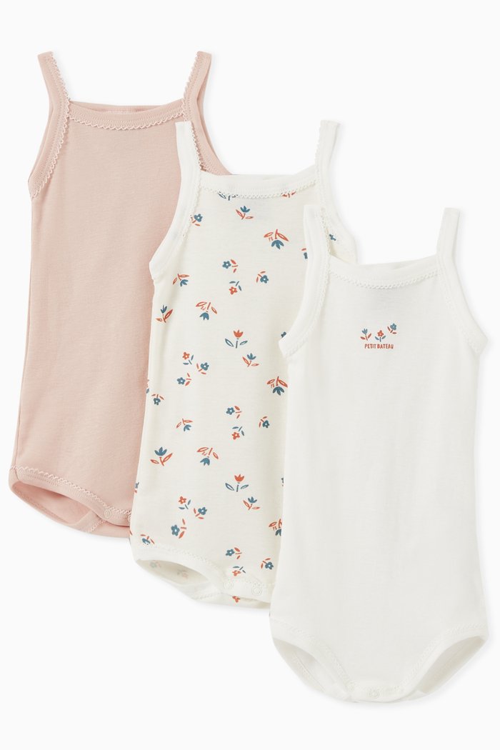 

Bodysuits in Cotton, Set of 3, Multicolour