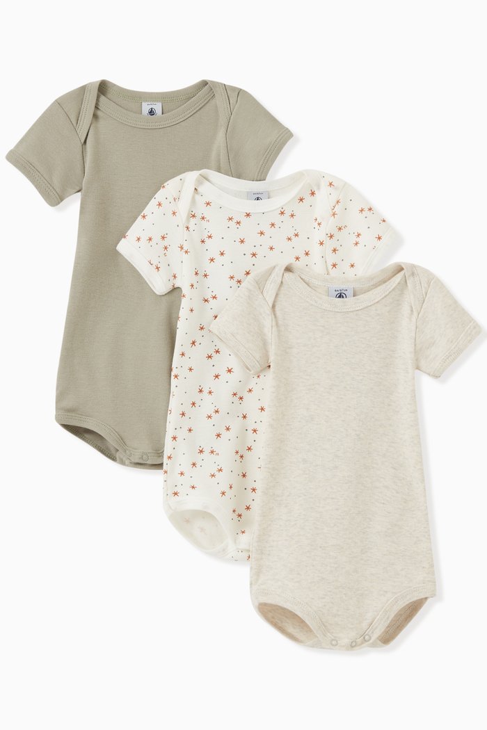 

Bodysuits in Cotton, Set of 3, Multicolour