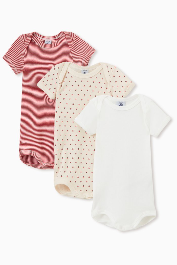 

Bodysuits in Cotton, Set of 3, Multicolour