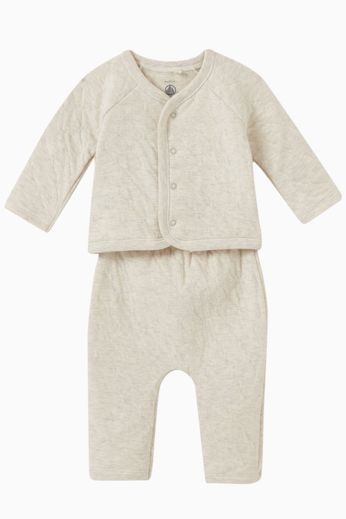 

Padded Pyjama Set in Cotton, Neutral