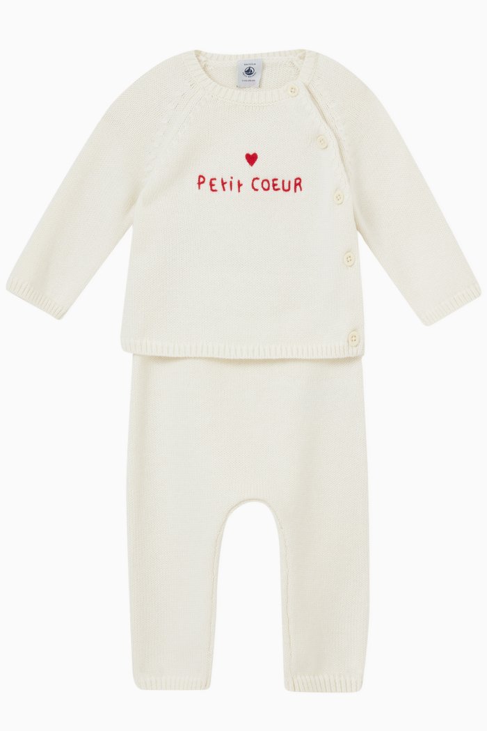 

Logo Pyjama Set in Cotton, White