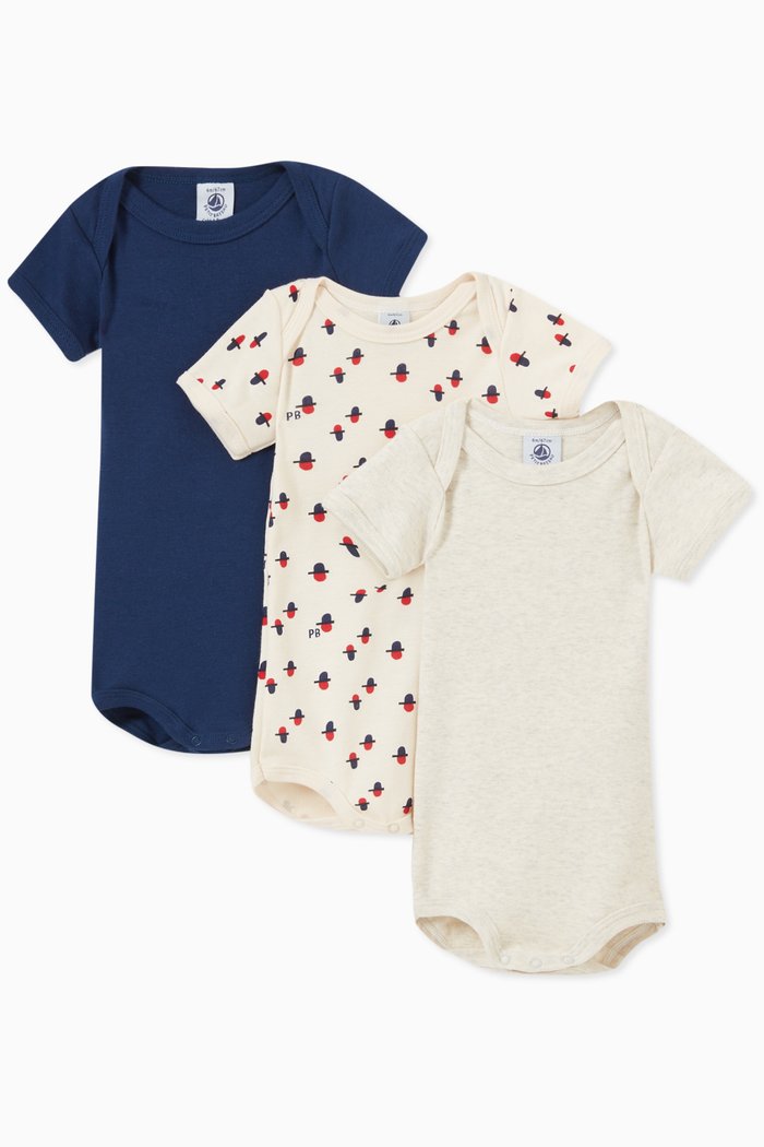 

Bodysuits in Cotton, Set of 3, Multicolour