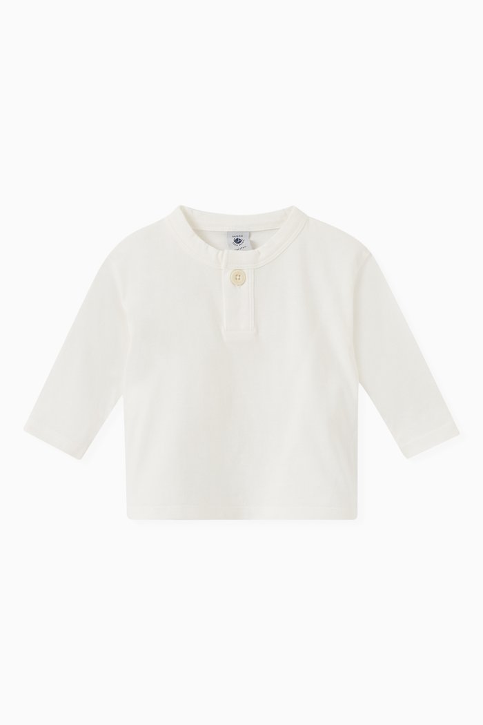 

Plain Long-sleeved T-shirt in Cotton, White