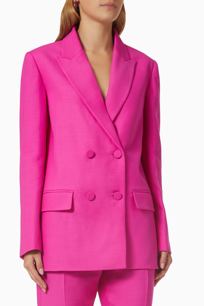 

Double-breasted Blazer in Crepe, Pink