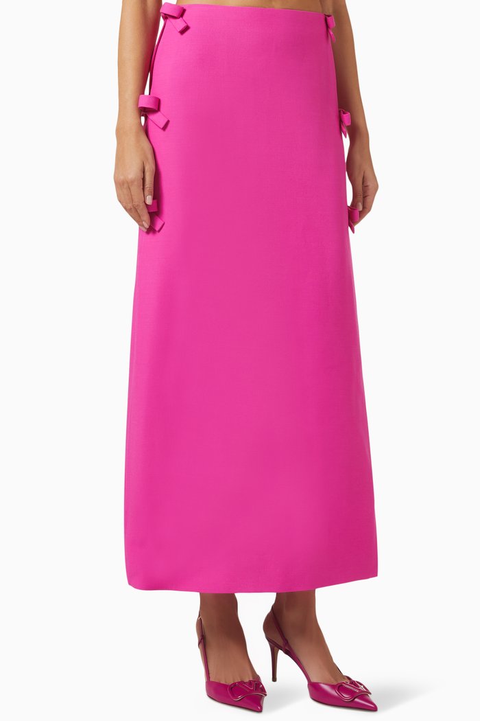 

Couture Bow Skirt in Crepe, Pink