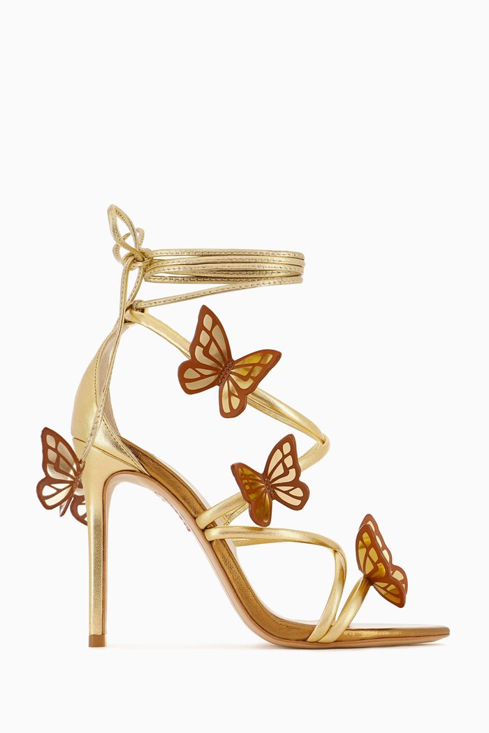 

Vanessa 100 Butterfly Lace-up Sandals in Metallic-leather, Gold