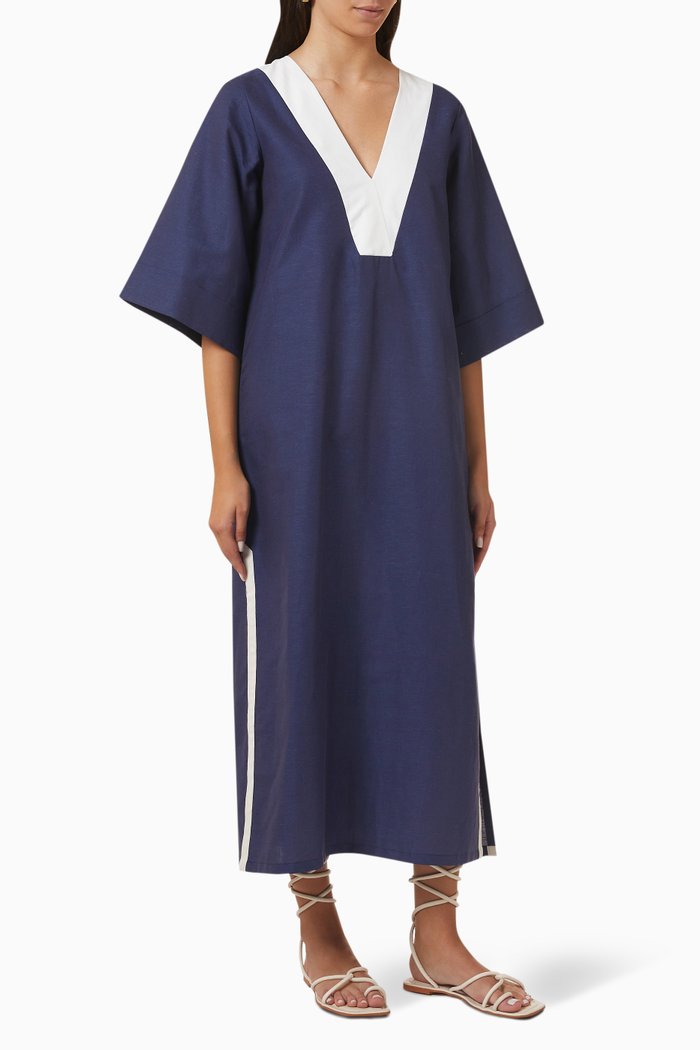 

Bria Kaftan in Linen, Blue
