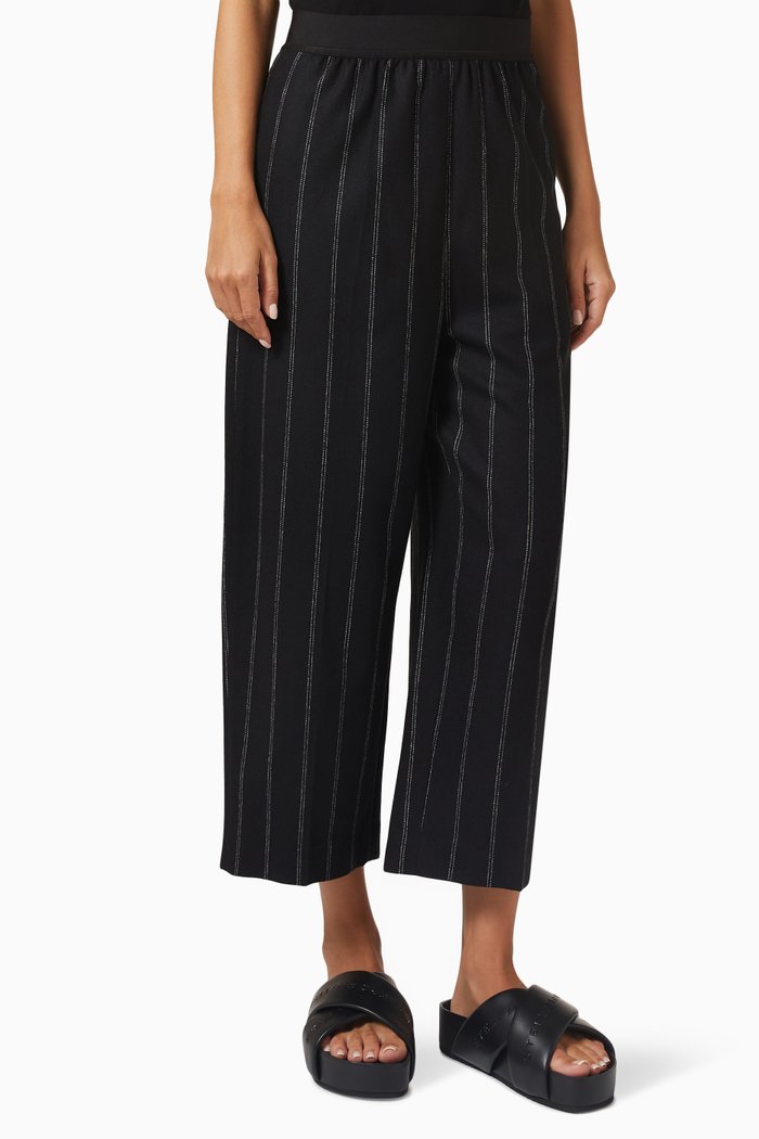 

Striped Cropped Pants, Black