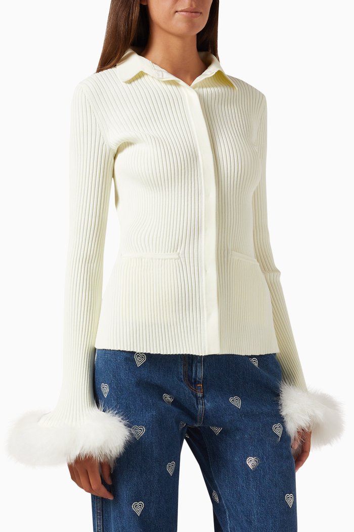 

Feather Top in Rib Knit, Neutral