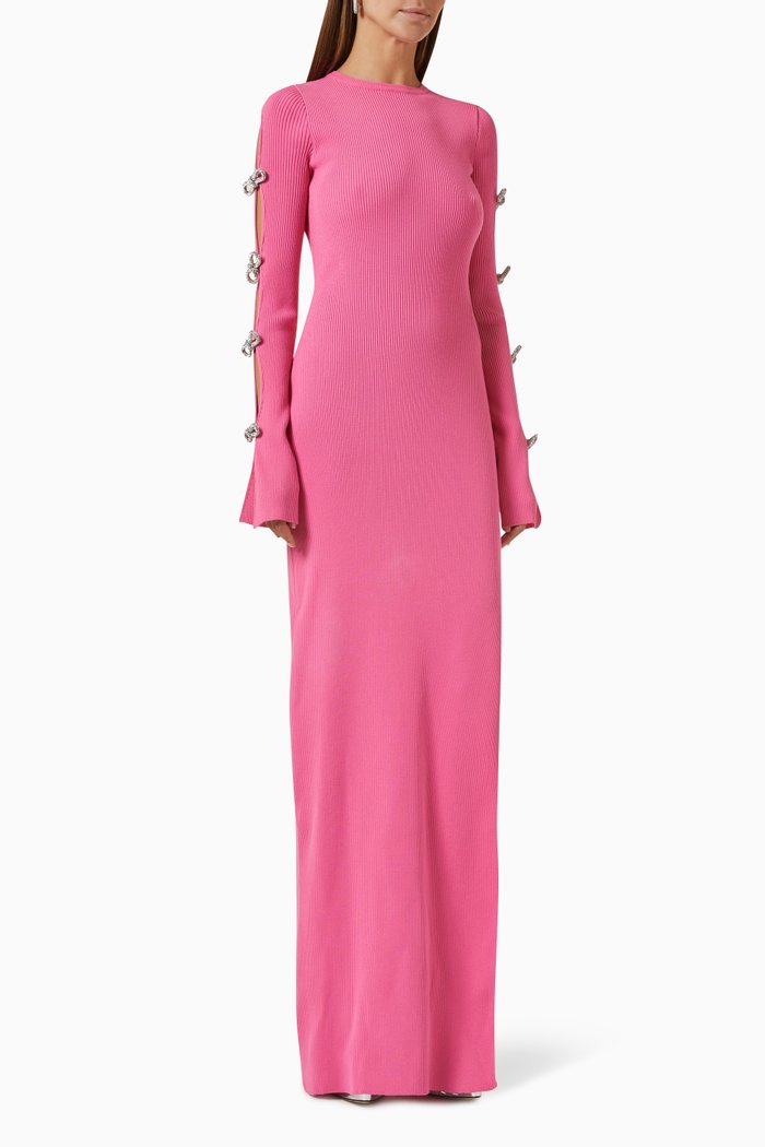 

Crystal-embellished Cut-out Maxi Dress in Stretch-jersey, Pink