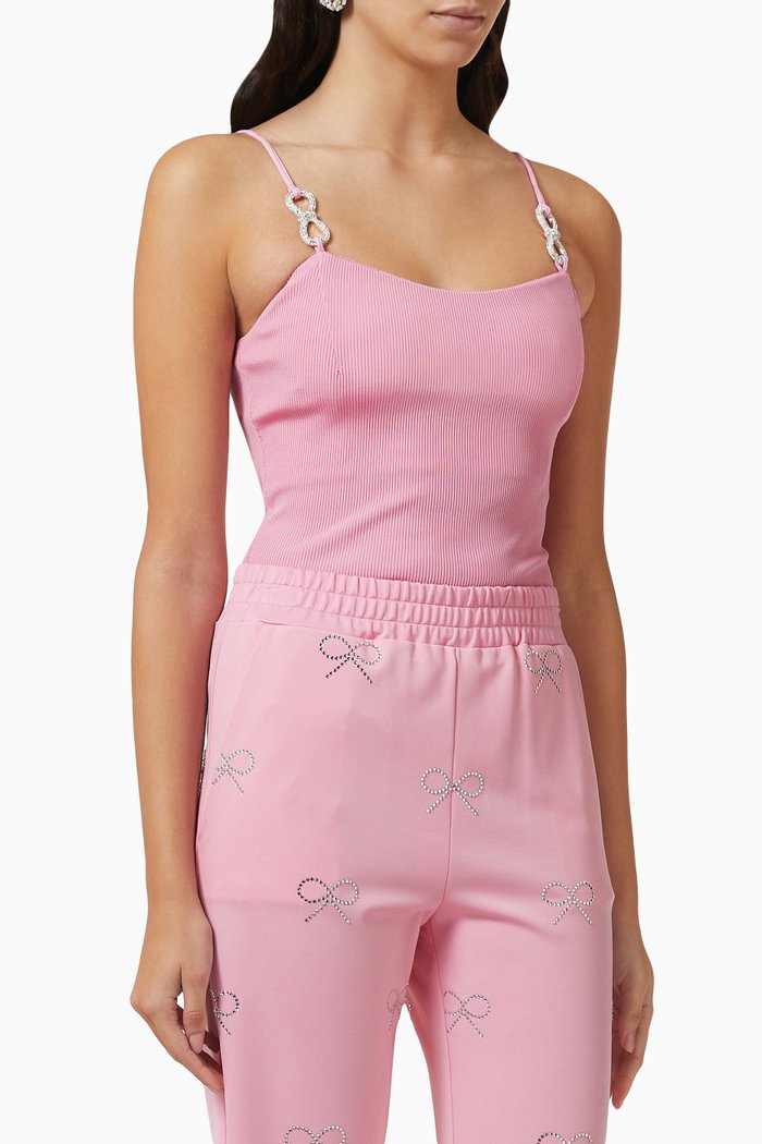 

Crystal Bow Bodysuit, Pink