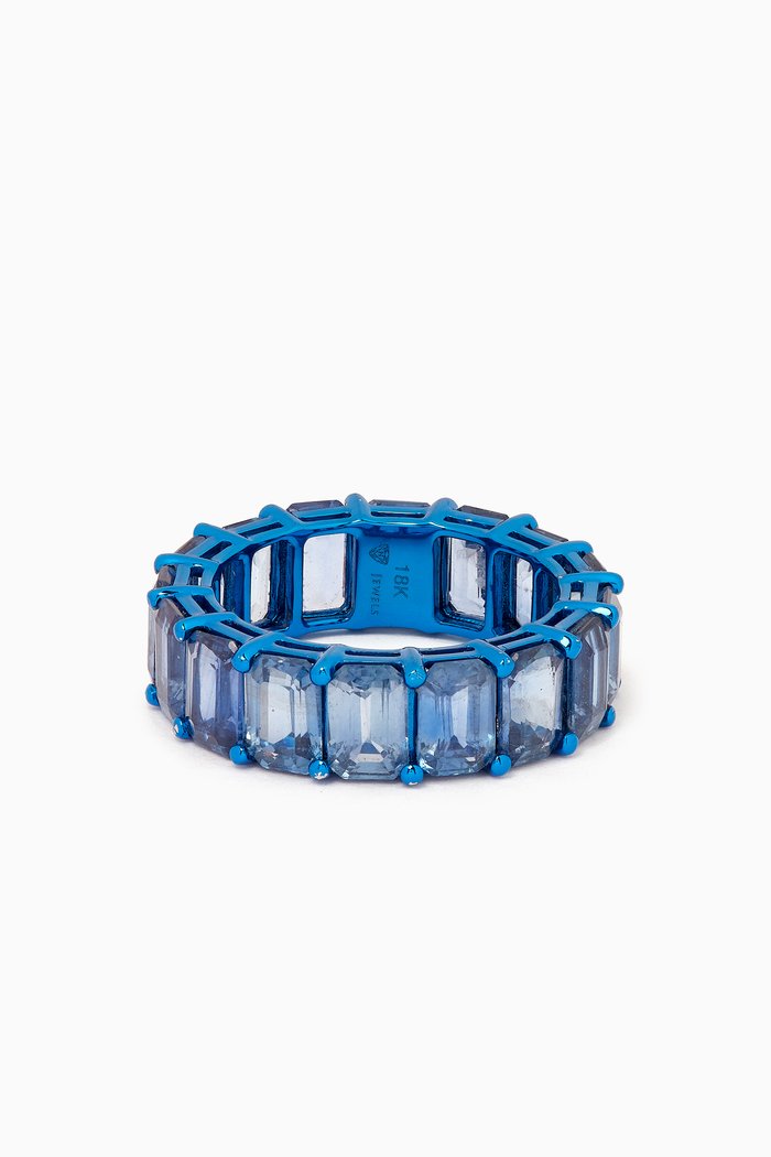 

Sapphire Ring in Rhodium-finish 18kt Yellow Gold, Blue