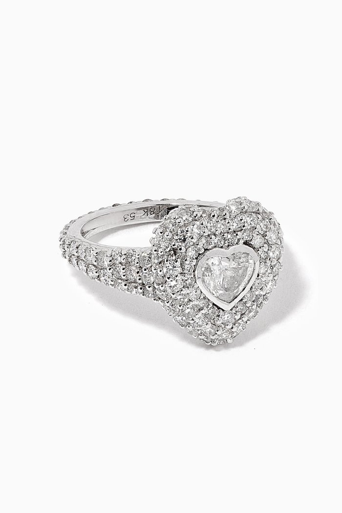 

Diamond Pinky Ring in 18kt White Gold, Silver