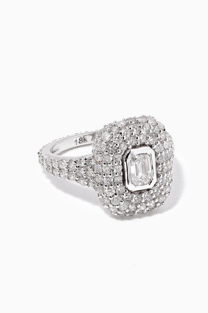 

Diamond Pinky Ring in 18kt White Gold, Silver