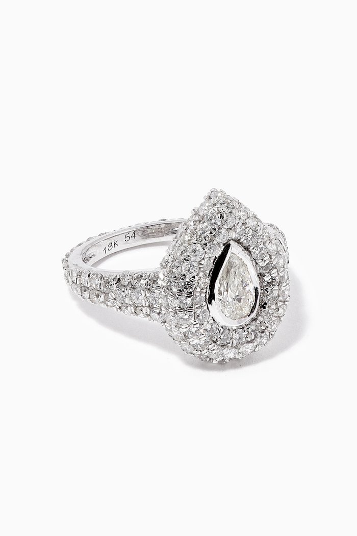 

Diamond Pinky Ring in 18kt White Gold, Silver