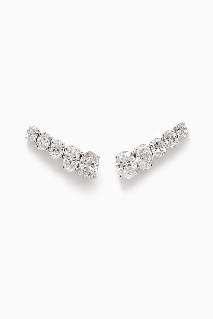 

Diamond Earrings in 18kt White Gold, Silver