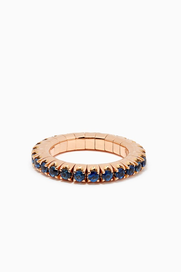 

Sapphire Stretch Ring in 18kt Rose Gold, Blue