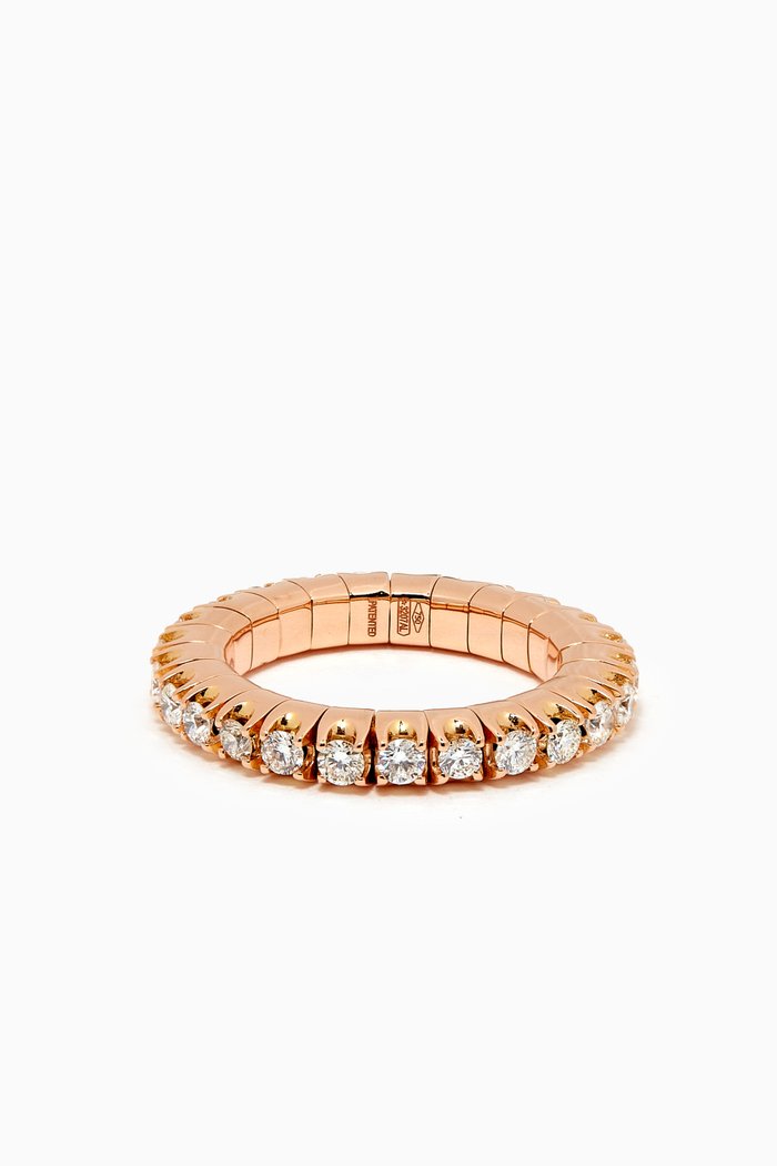 

Diamond Stretch Ring in 18kt Rose Gold, White