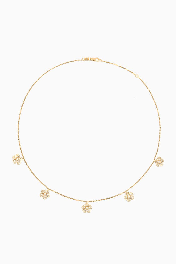 

Fleur Mini Diamond Necklace in 18kt Yellow Gold