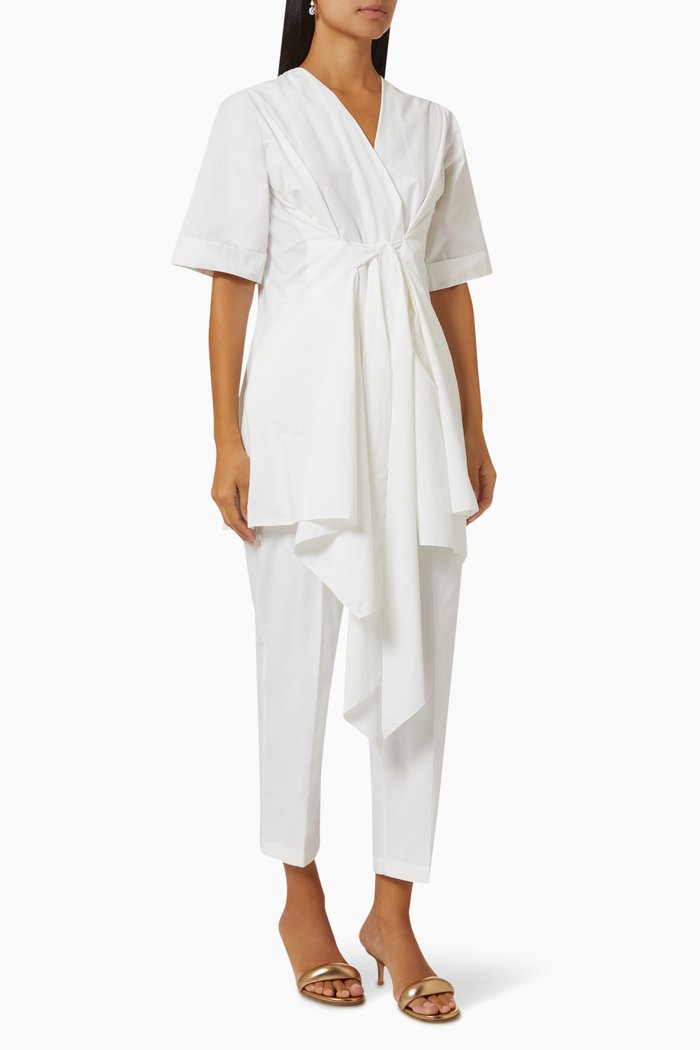 Tyra Co-ord Set in Handloom Chanderi, White