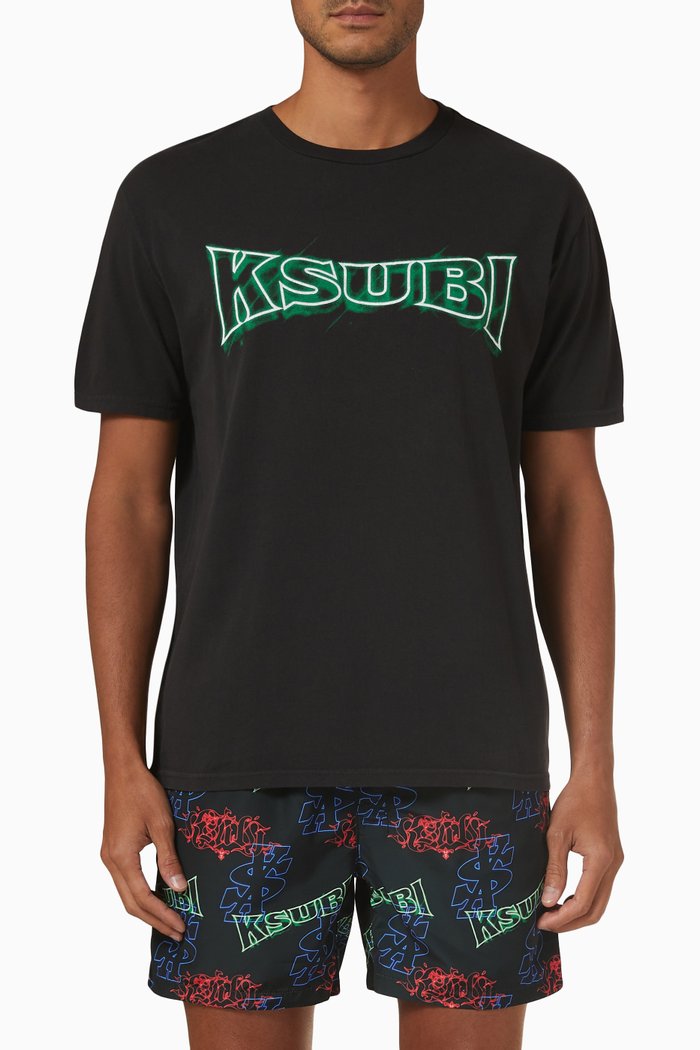 

Neon Kash T-shirt in Cotton, Black
