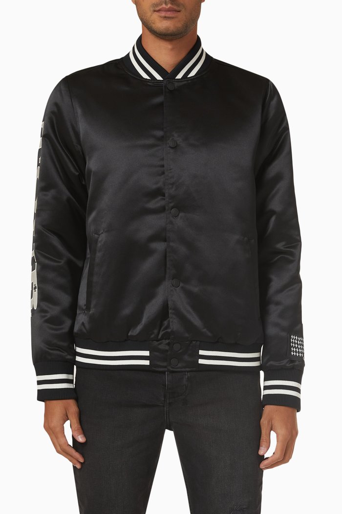 

World Tour Jacket in Poly Satin, Black