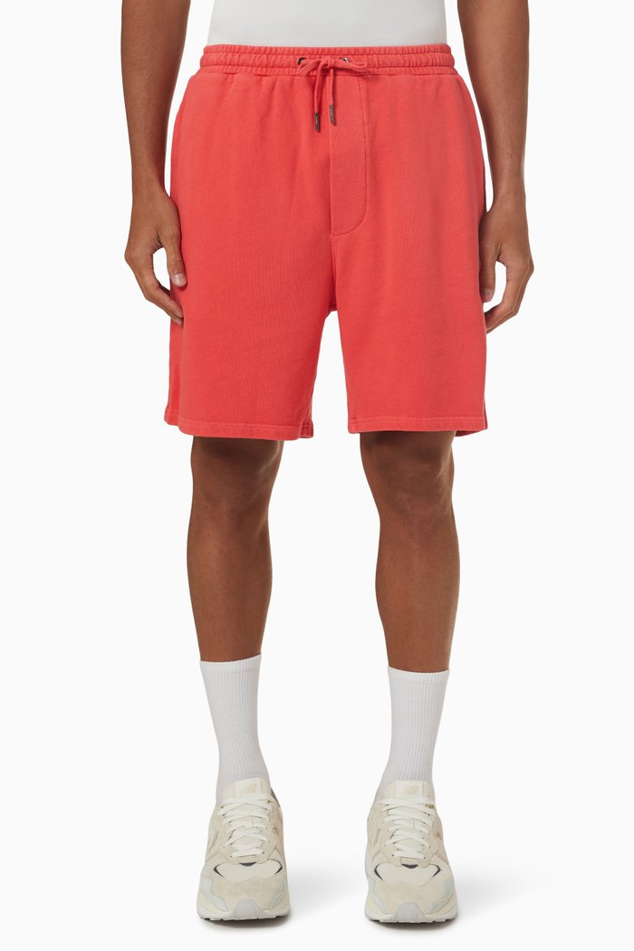 

4x4 Mid-rise Track Shorts in Loopback Fleece, Red