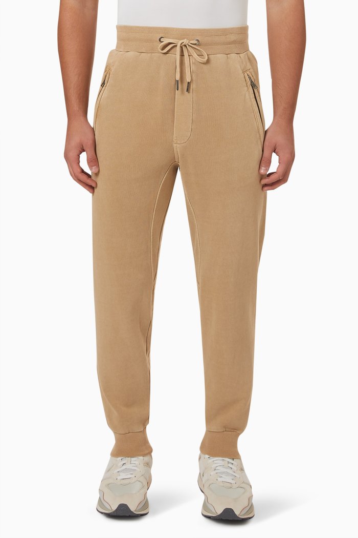 

4x4 Mid-rise Track Pants in Loopback Fleece, Neutral