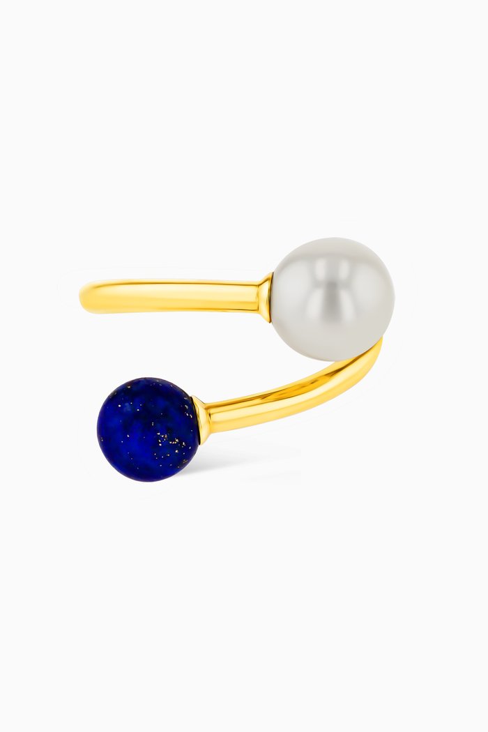 

Kiku Glow Lapis Lazuli Pearl Ring in 18kt Yellow Gold