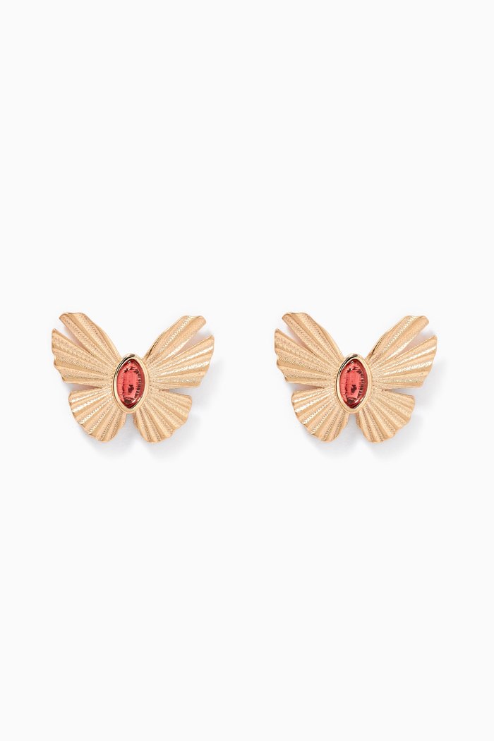 

Farfasha Sunkiss Pink Tourmaline Stud Earrings in 18kt Yellow Gold