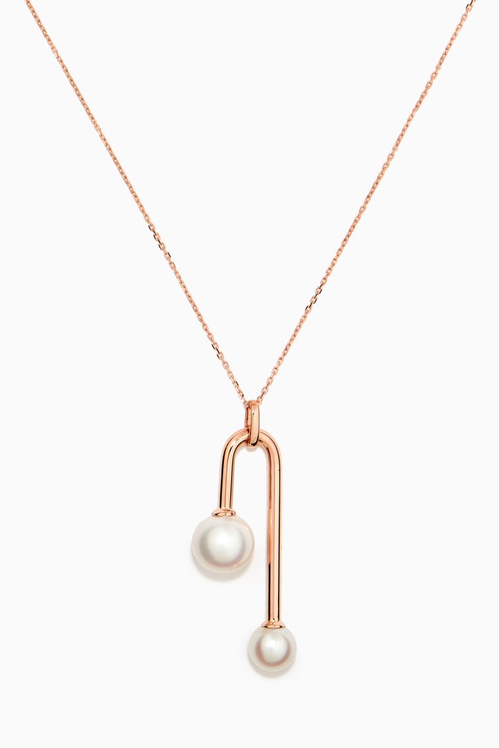 

Kiku Glow Pearl Drop Necklace in 18kt Yellow Gold, Rose gold