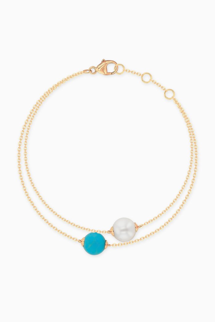

Kiku Glow Turquoise Pearl Bracelet in 18kt Yellow Gold