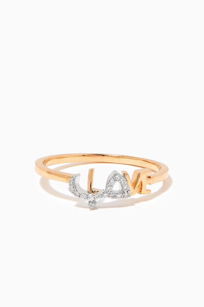 

Key of Hope Love حب Diamond Ring in 18kt Yellow Gold