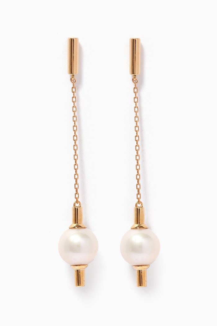 Kiku Glow Pearl Drop Earrings in 18kt Yellow Gold