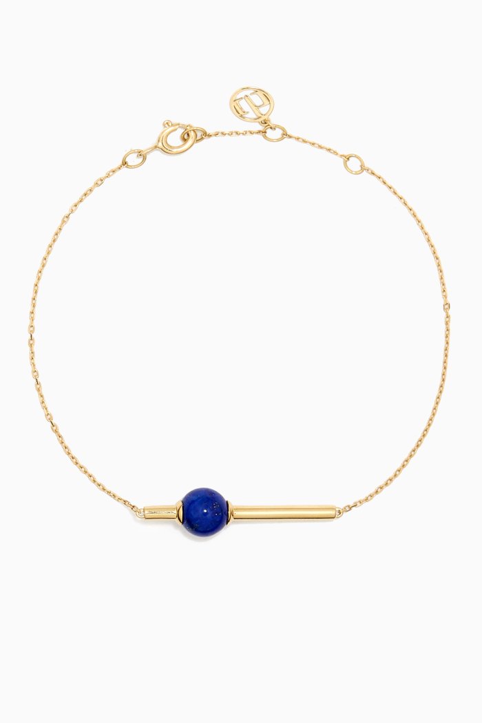 

Kiku Glow Lapis Lazuli Bar Bracelet in 18kt Yellow Gold