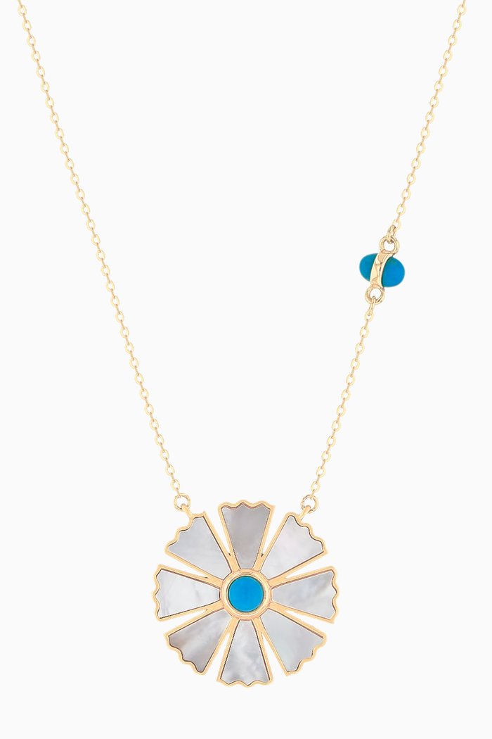 

Farfasha Sunkiss Turquoise Mother-of-Pearl Necklace in 18kt Yellow Gold