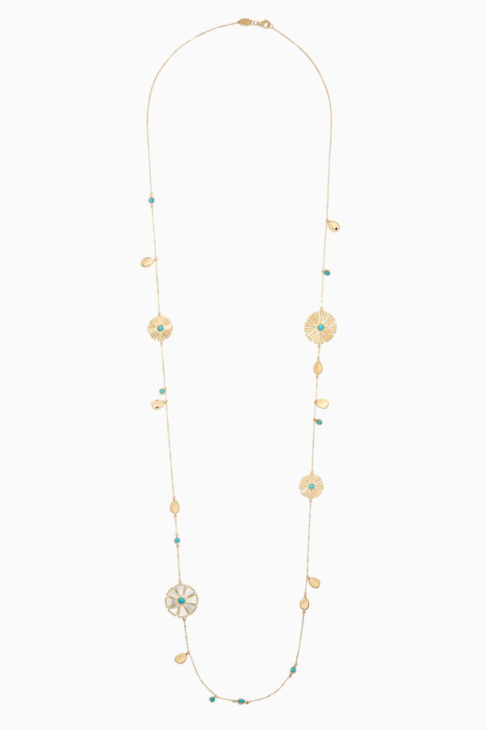 

Farfasha Sunkiss Turquoise Mother-of-Pearl Necklace in 18kt Yellow Gold