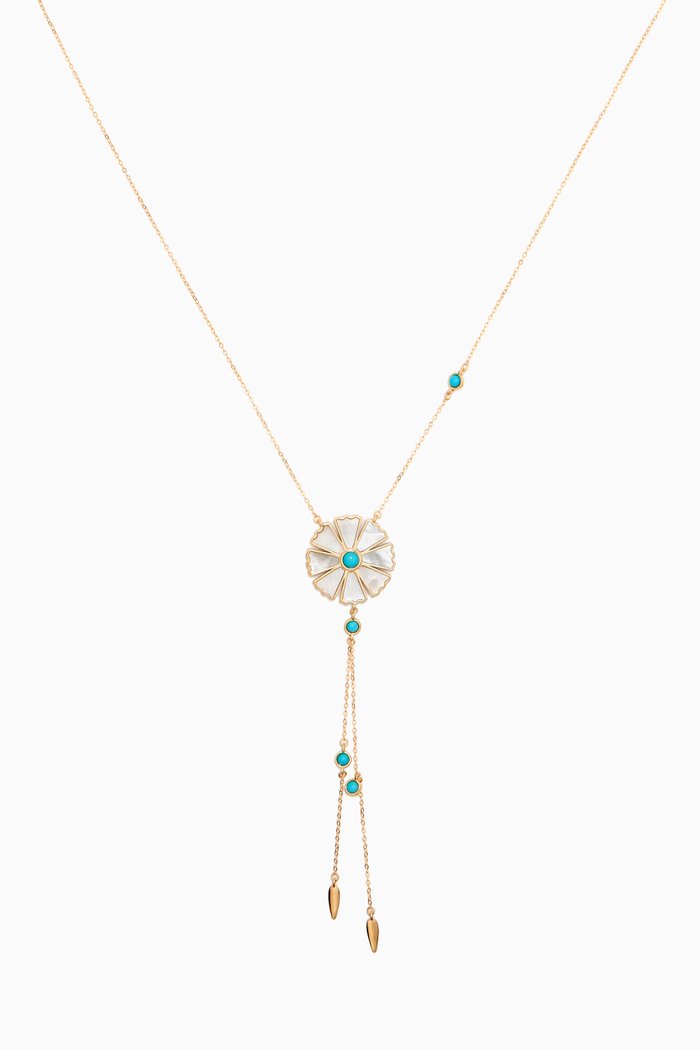

Farfasha Sunkiss Turquoise Mother-of-Pearl Necklace in 18kt Yellow Gold