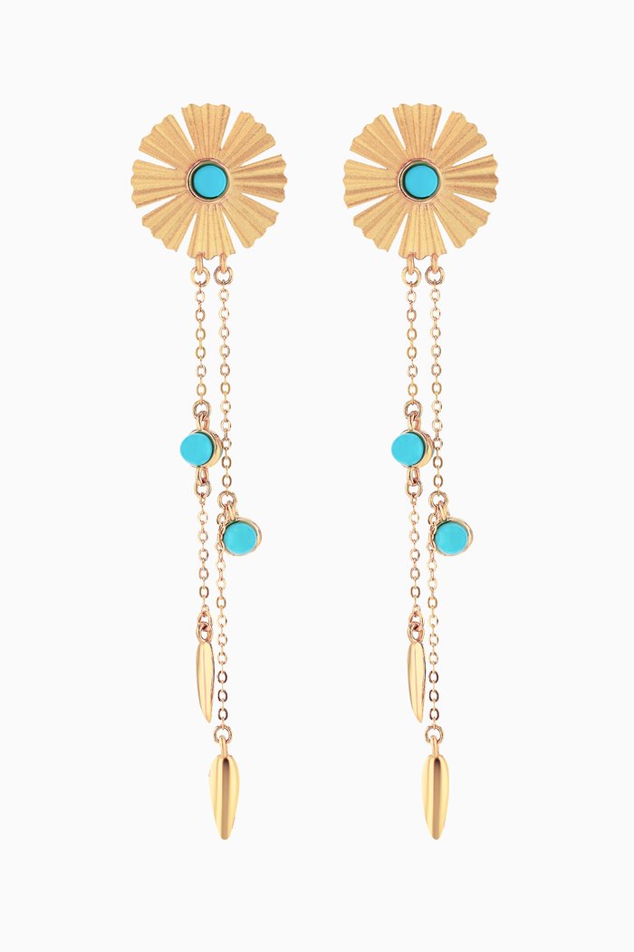 

Farfasha Sunkiss Turquoise Earrings in 18kt Yellow Gold
