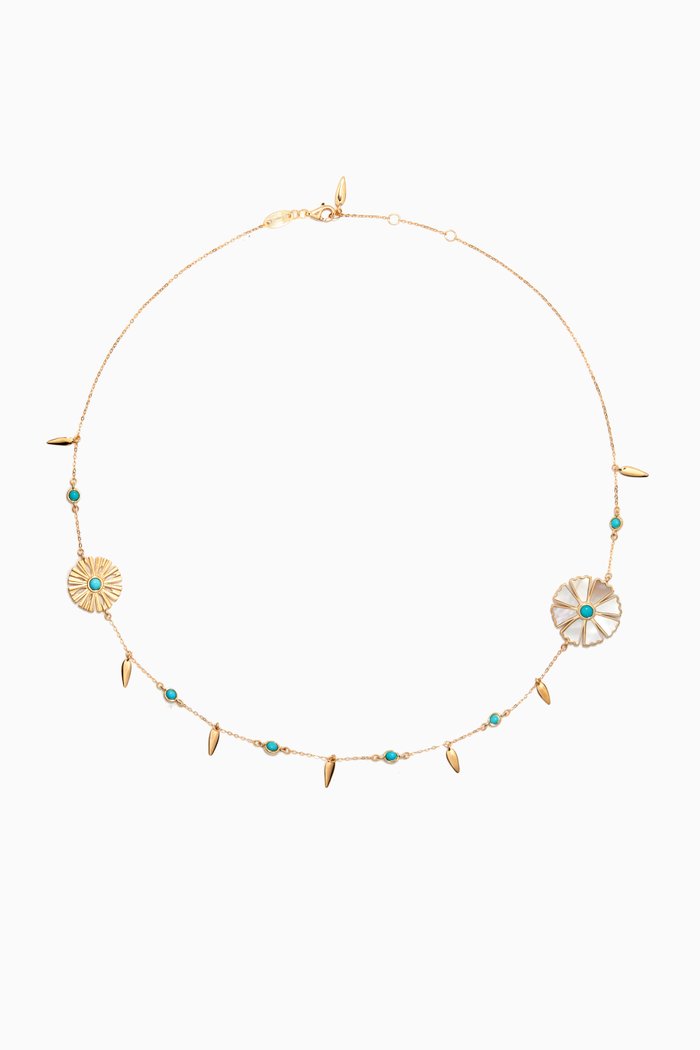 

Farfasha Sunkiss Turquoise Mother-of-Pearl Necklace in 18kt Yellow Gold