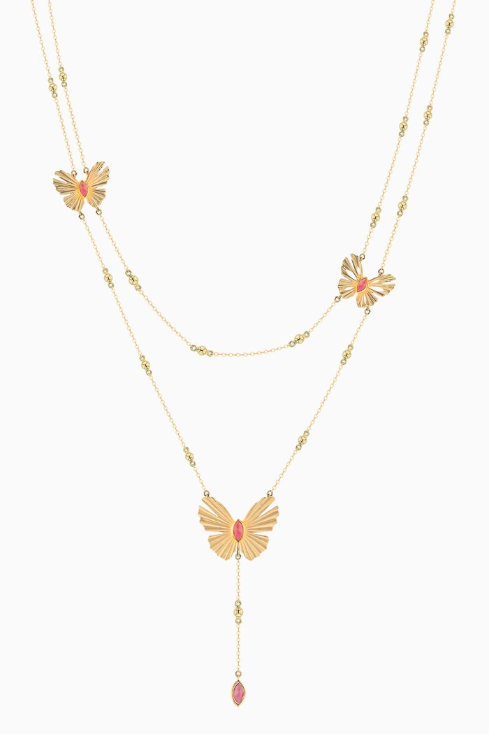 

Farfasha Sunkiss Pink Tourmaline Necklace in 18kt Yellow Gold