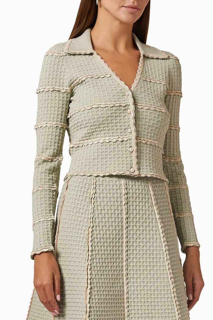 

Andina Knitted Cardigan in Eco-viscose Blend, Green