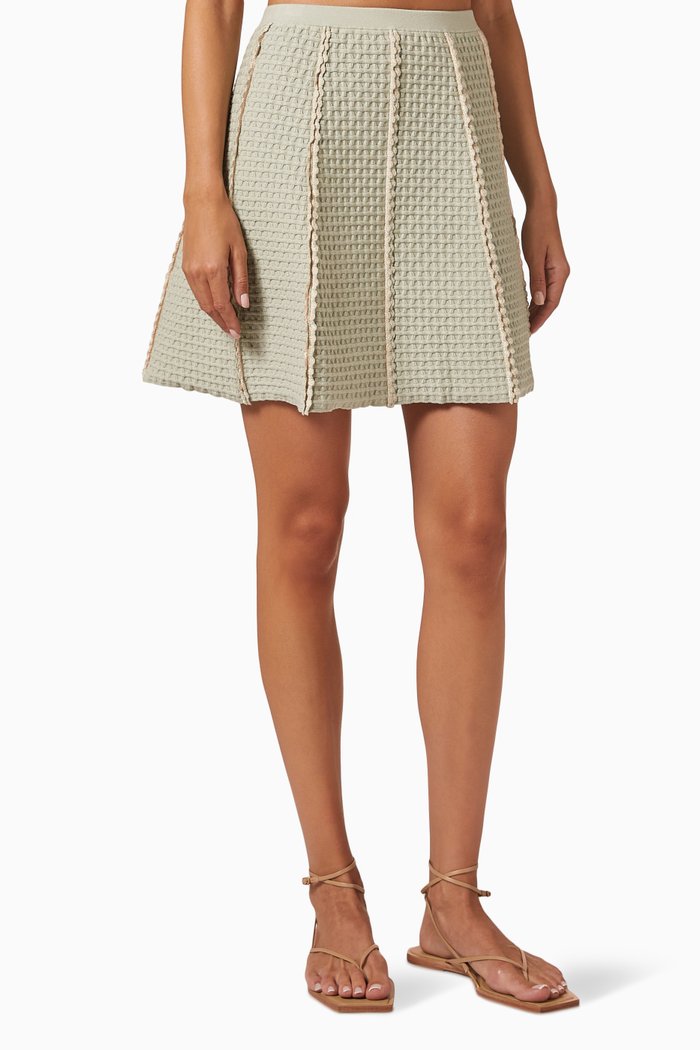 

Lagon Knitted Mini Skirt in Eco-viscose Blend, Green