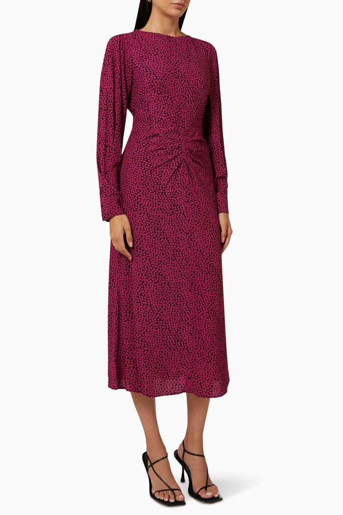 

Printed Crewneck Midi Dress in EcoVero-viscose, Pink